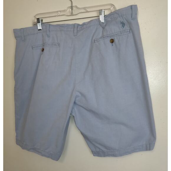 US POLO ASSN Men's Bermuda Golf Shorts Sz 42 Blue White Pinstripes 100% Cotton - Picture 5 of 16